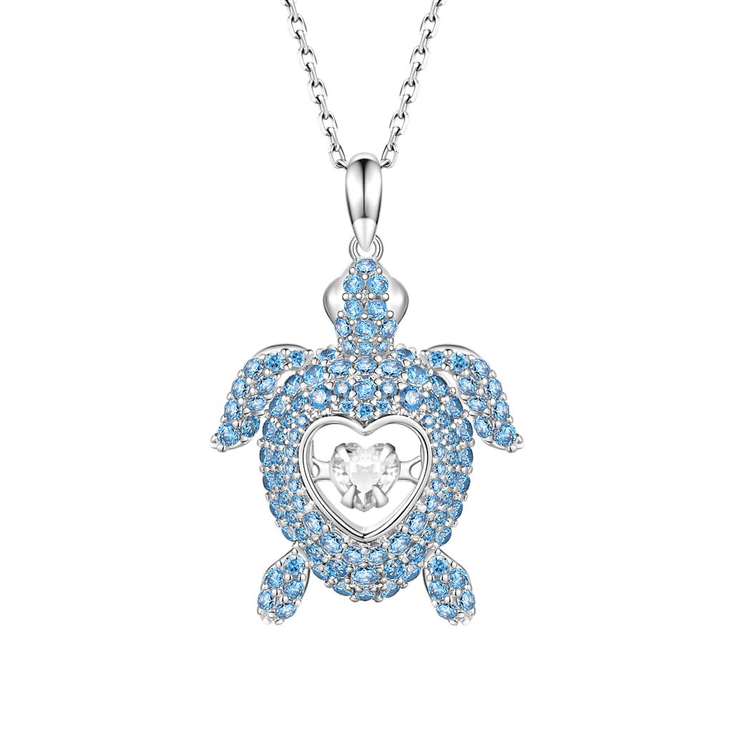 Turtle Dancing Heart Necklace