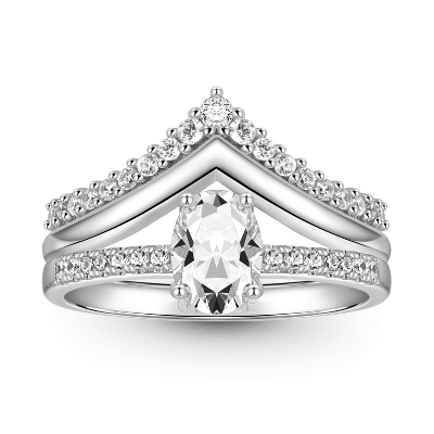 Oval Wishbone Ring Set