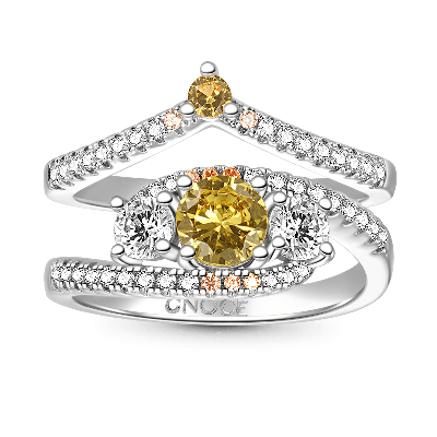 Round-cut Wishbone Stackable Ring