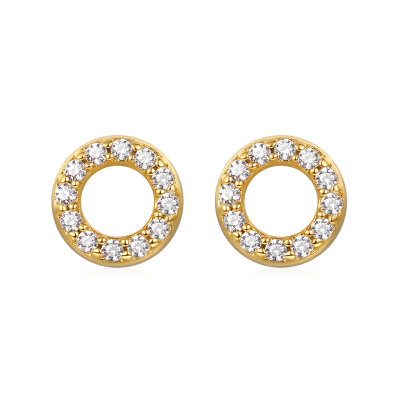 Pave Disc Stud Earrings