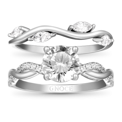 Curved Diamond Stackable Ring