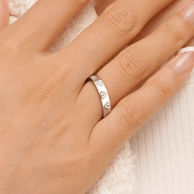 Two Color Love Heart Ring