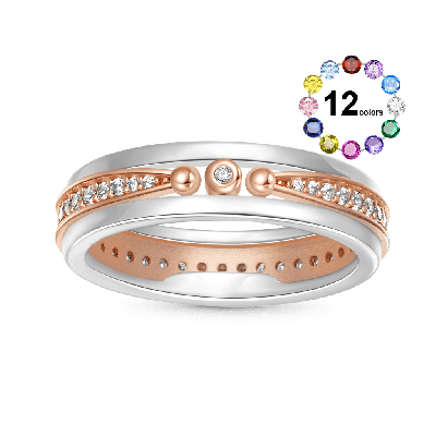Linear Diamond Studded Rose Gold Ring