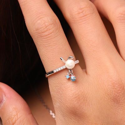 Easter Pearl Bunny Ear Ring