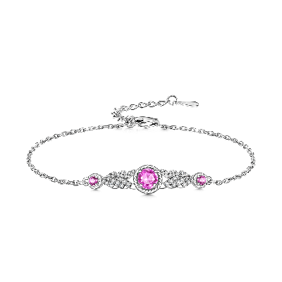 Adjustable Three Stone Chain Bracelet