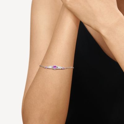 Adjustable Three Stone Chain Bracelet