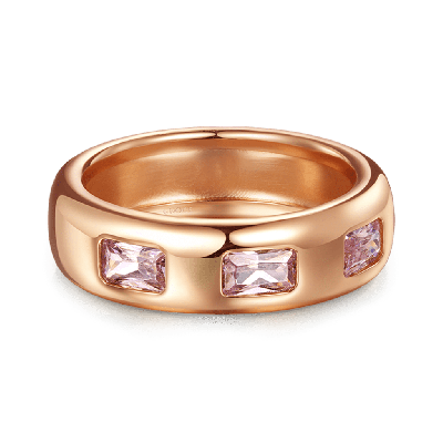 Triple Morganite Bezel Vintage Ring