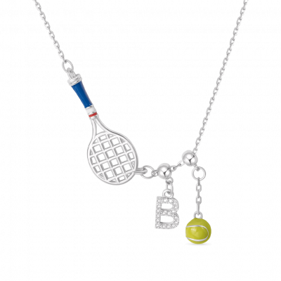 Tennis Ball Racket Necklace