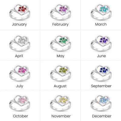 Paw Birthstone Ring