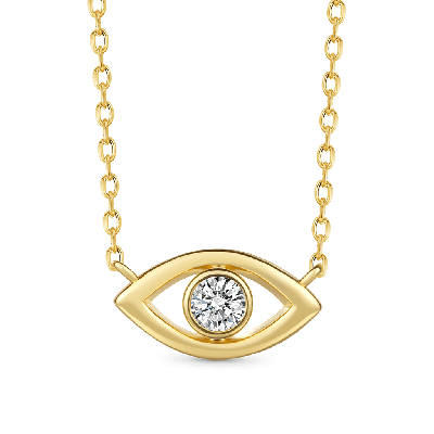 14K/10K Solid Gold Evil Eye Necklace