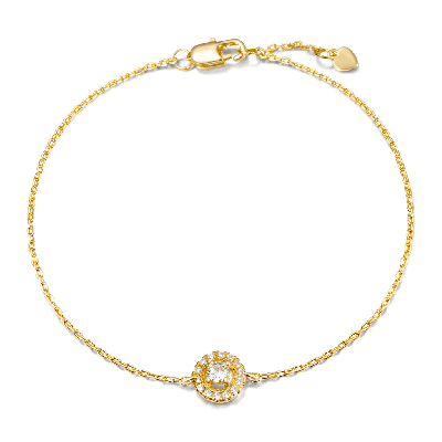 Solid Gold Simple Style Round Bracelet