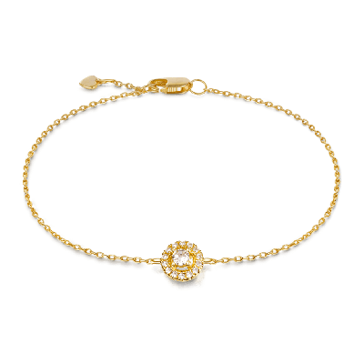 Solid Gold Simple Style Round Bracelet