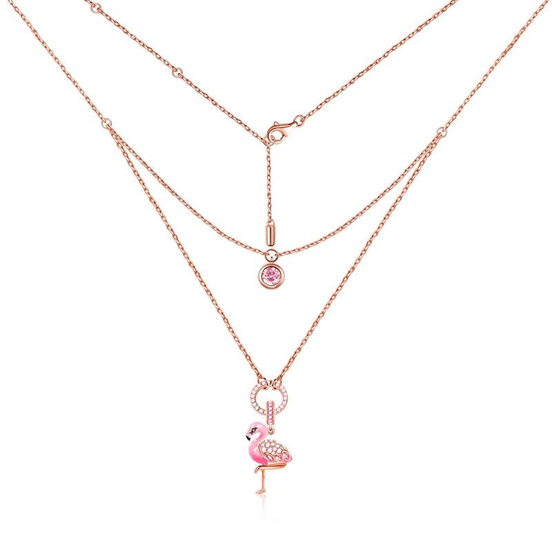 Fiery Passion Flamingo Necklace