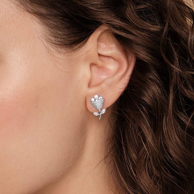 Zircon Flower Earrings