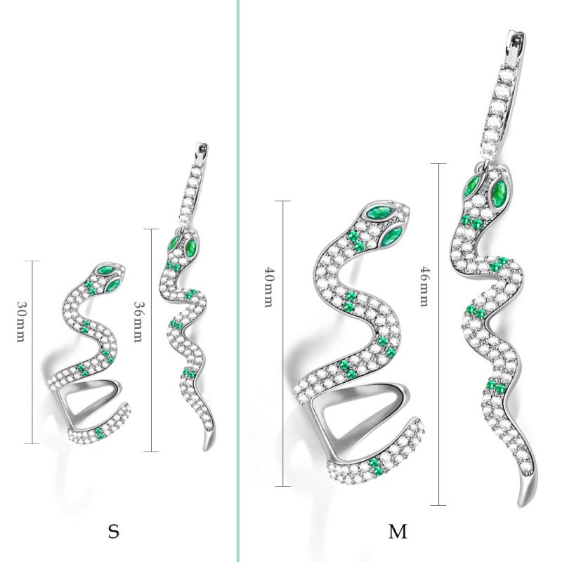 Green Eye Snake Earrings