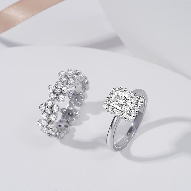 Rectangle Cut Ring Set