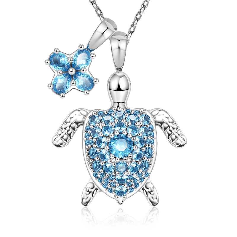 Cherry Blossom & Sea Turtle Necklace