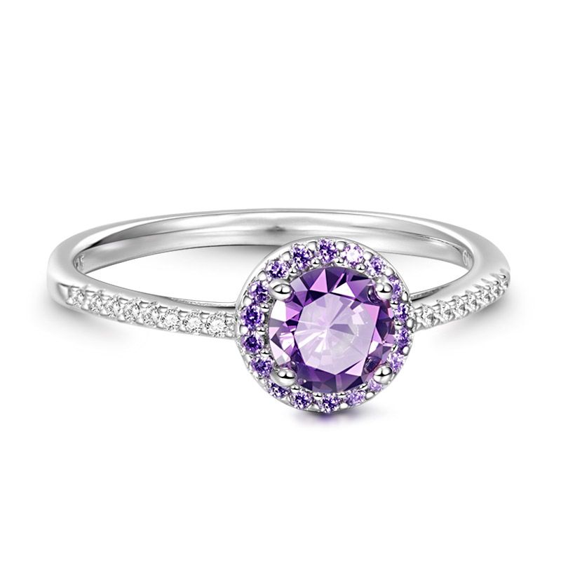 Purple Round-cut Ring