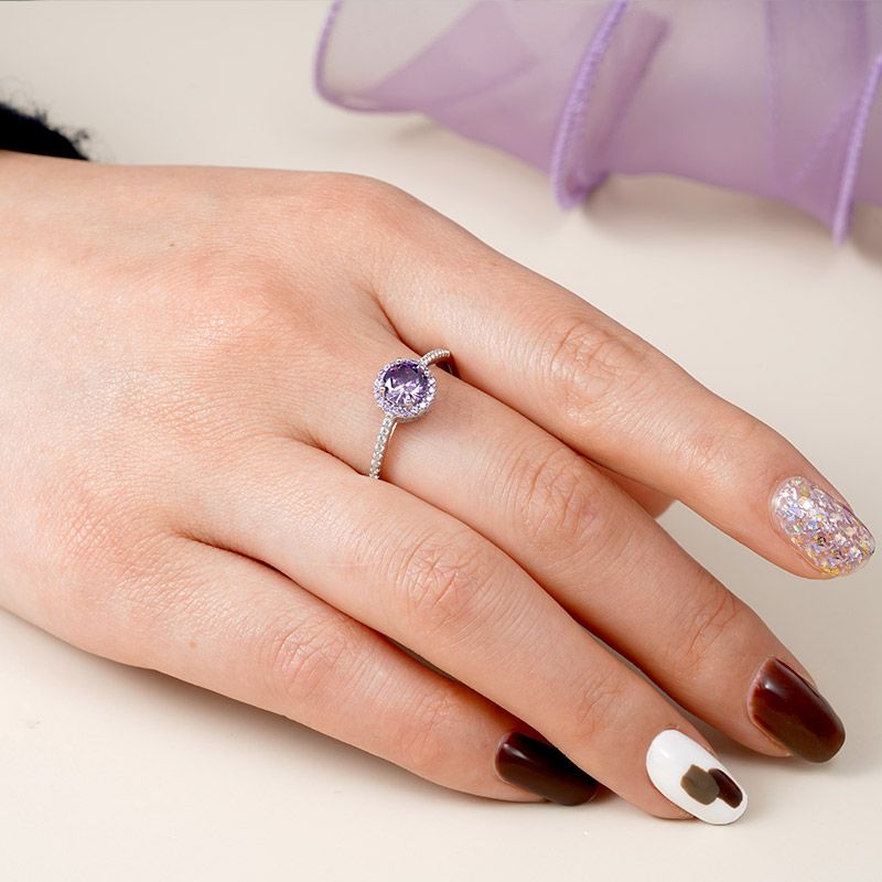 Purple Round-cut Ring