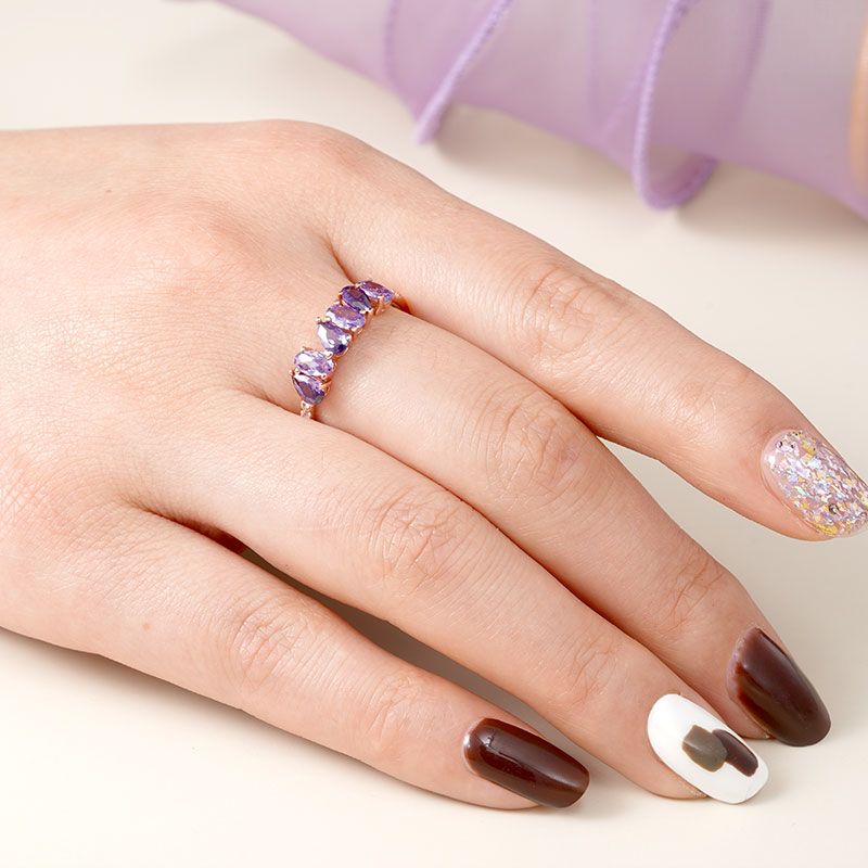 Purple Peal&Oval Ring