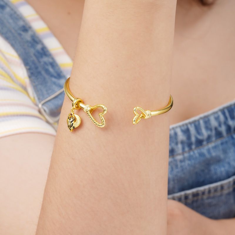 Heart Removable Open Bangle