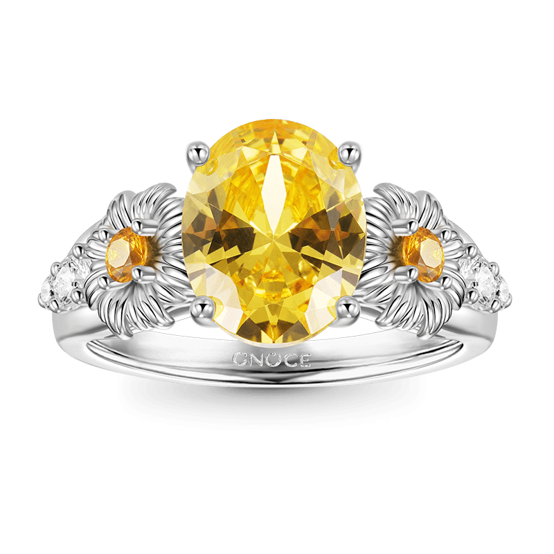 Flower Oval Cut Ring