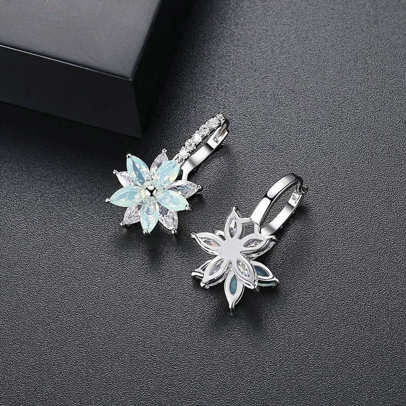 Crystal Flower Dangle Earrings