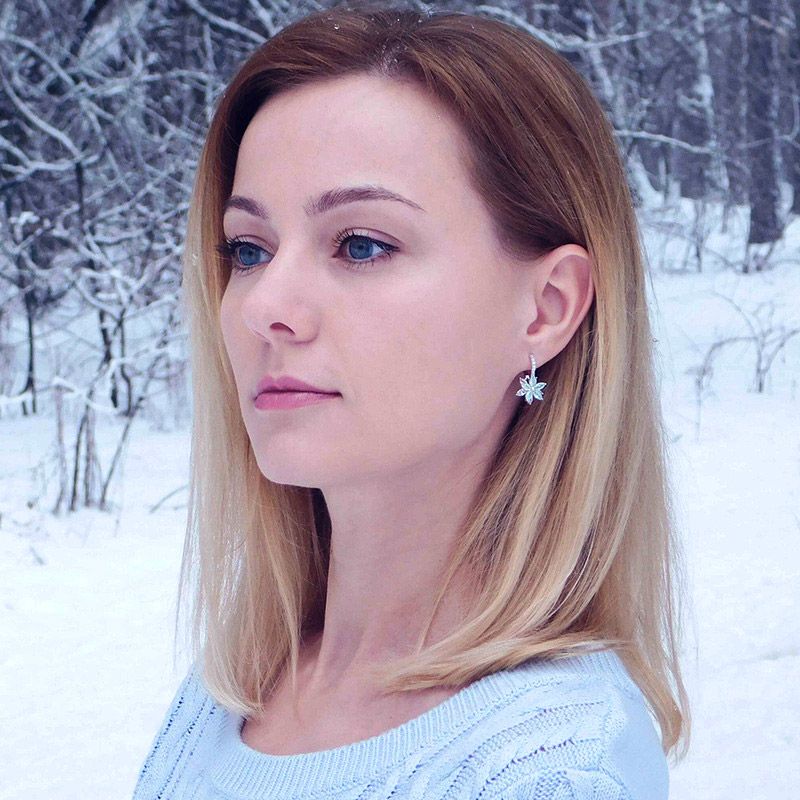 Crystal Flower Dangle Earrings