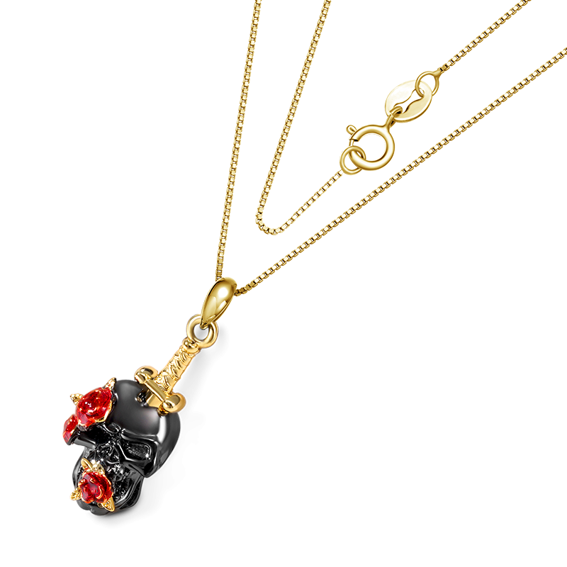 Rose Skull Necklace
