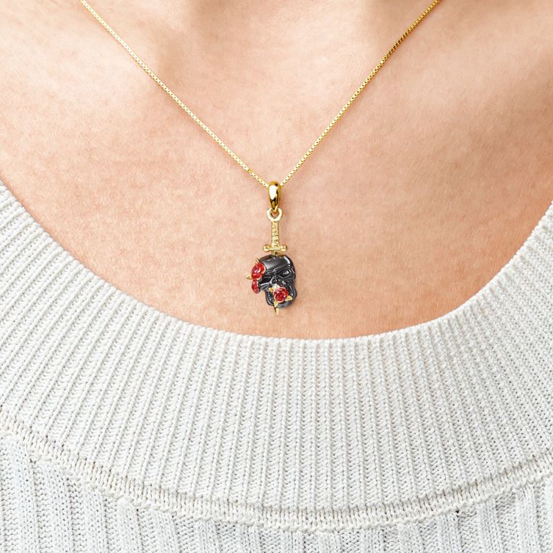 Rose Skull Necklace