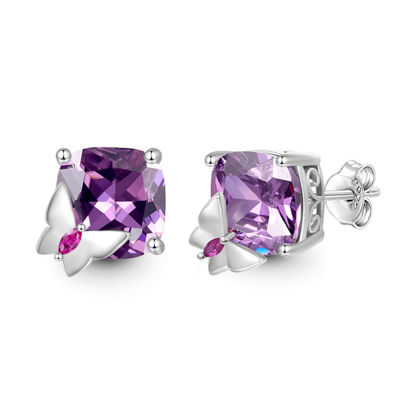 Purple Butterfly Earrings