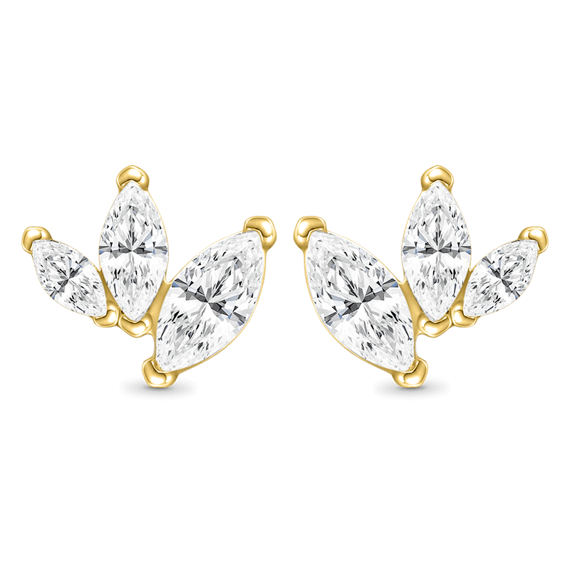 Leaf-shaped Stud Earrings