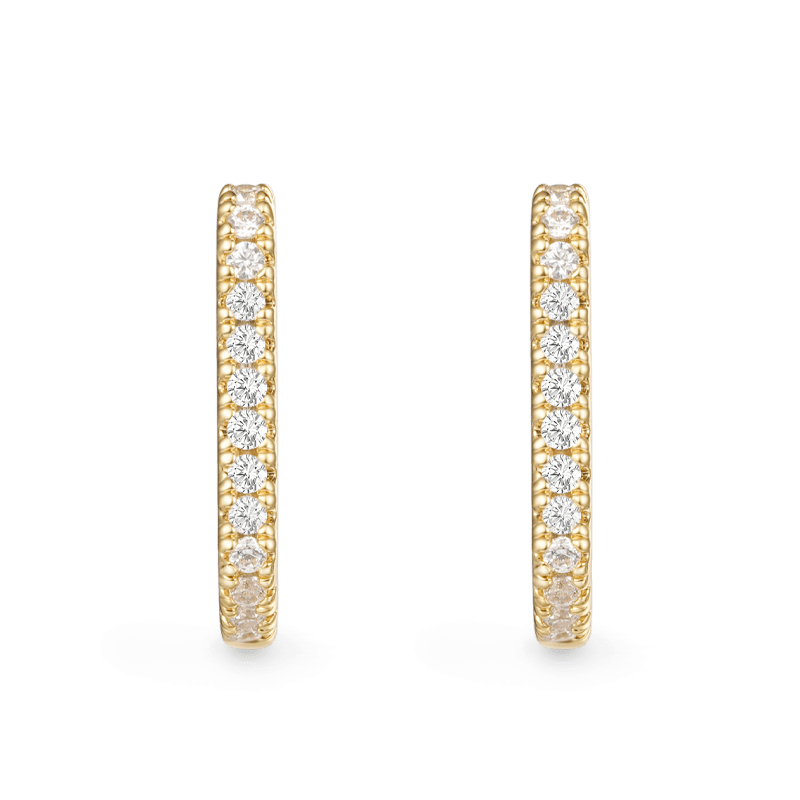 Pave Huggie Stud Earrings
