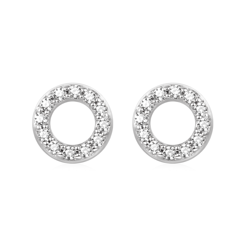 Pave Disc Stud Earrings
