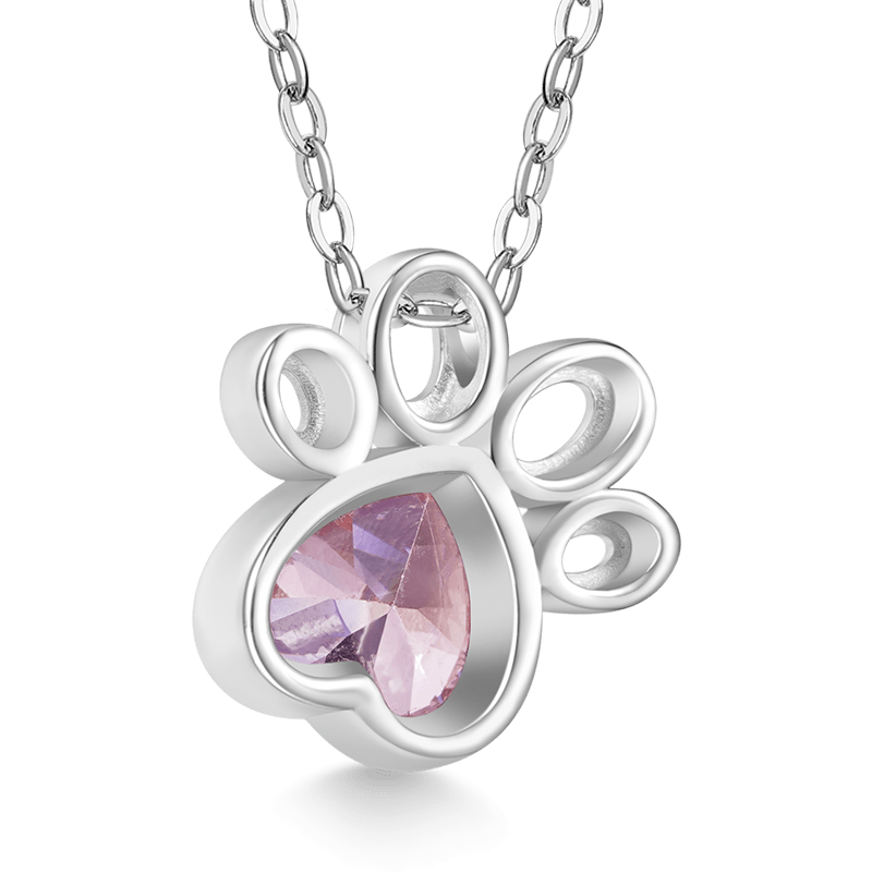 Birthstone Cat paws Necklace