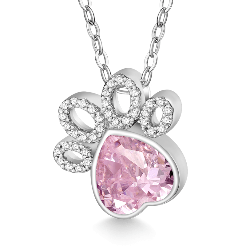 Birthstone Cat paws Necklace