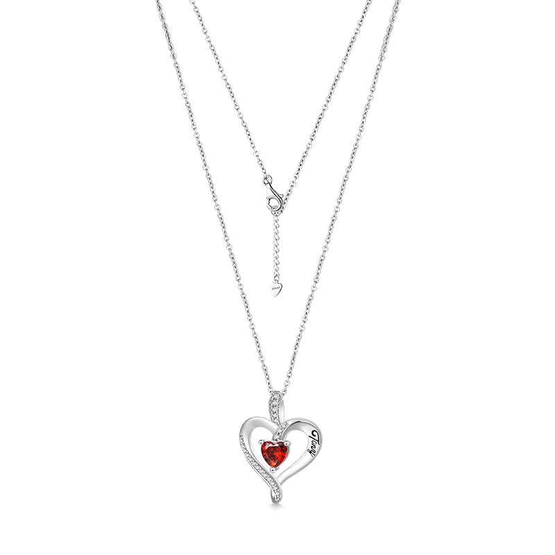 Birthstone Heart Necklace