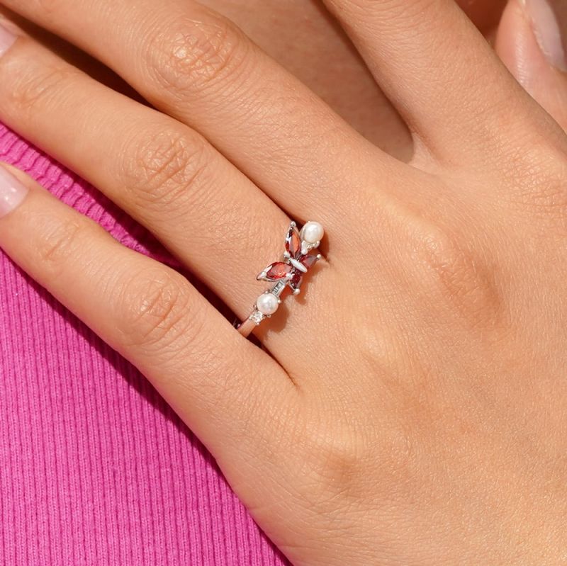 Butterfly Pearl Promise Ring