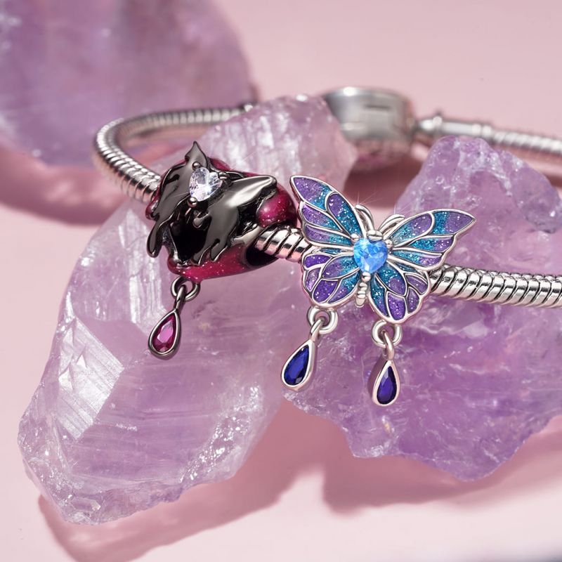 Soulmate Butterfly Heart Charm