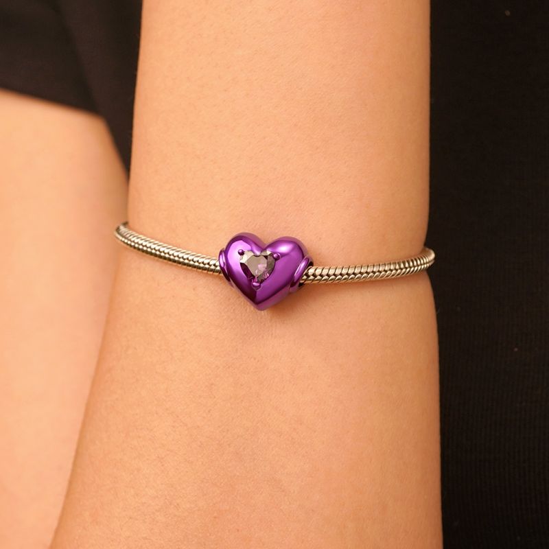 Purple Candy Heart Charm