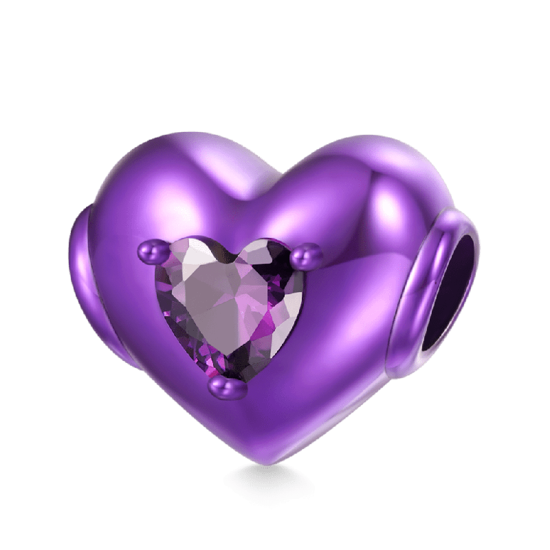 Purple Candy Heart Charm