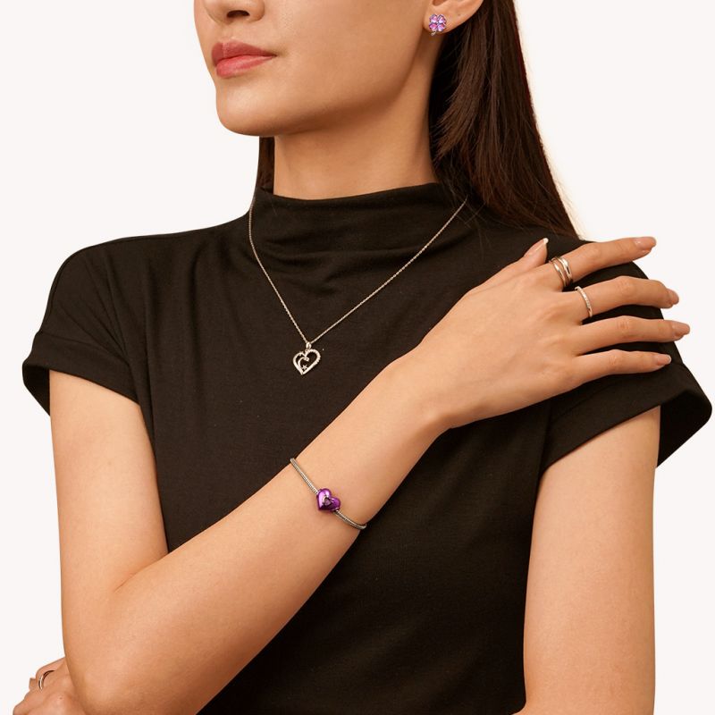 Purple Candy Heart Charm