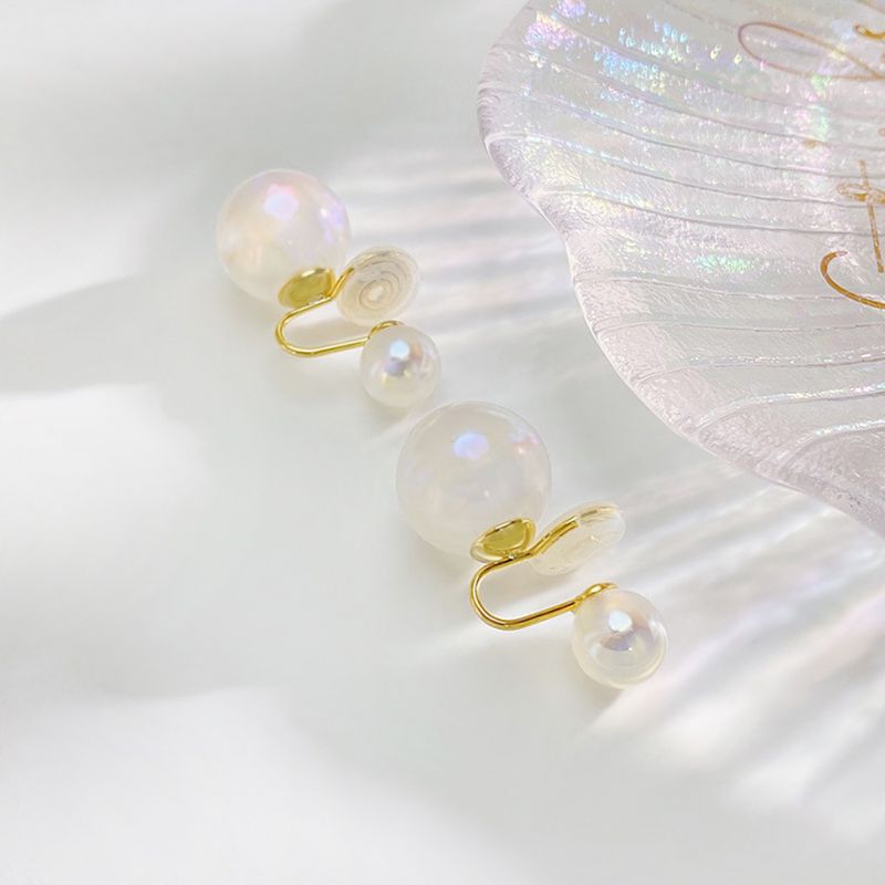 Mermaid Imitation Pearl Ear Clips