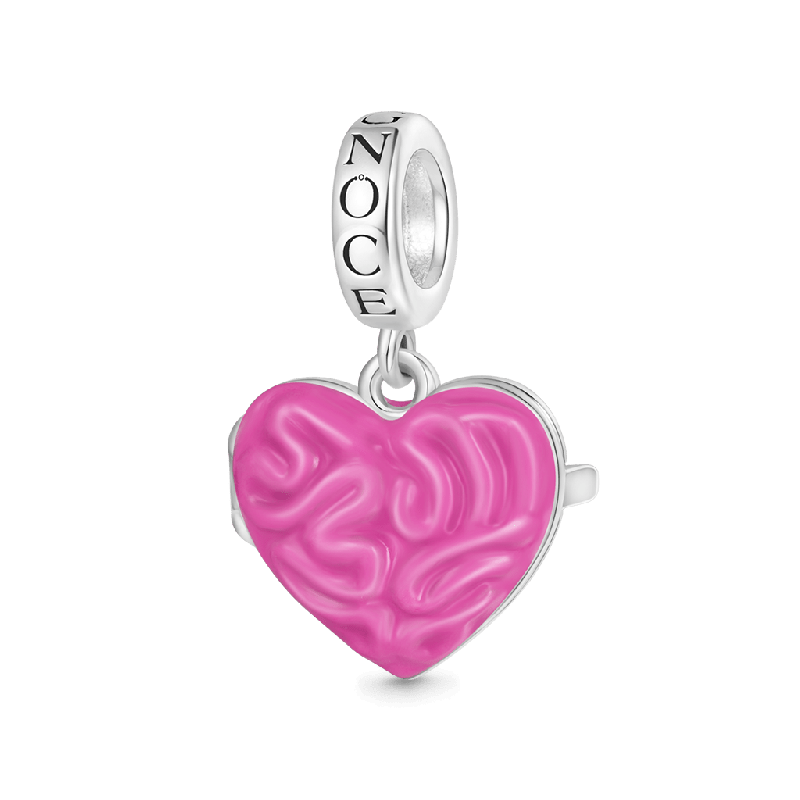Pink Heart-shape Brain Pendant