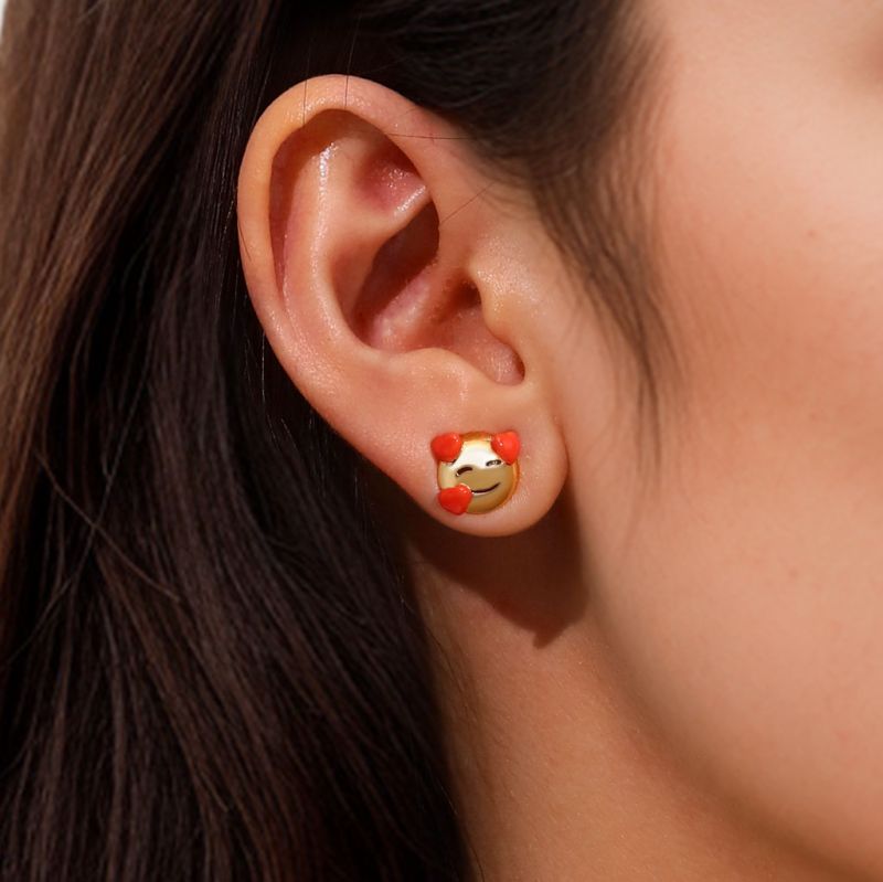 emoji Smiling Face Stud Earrings