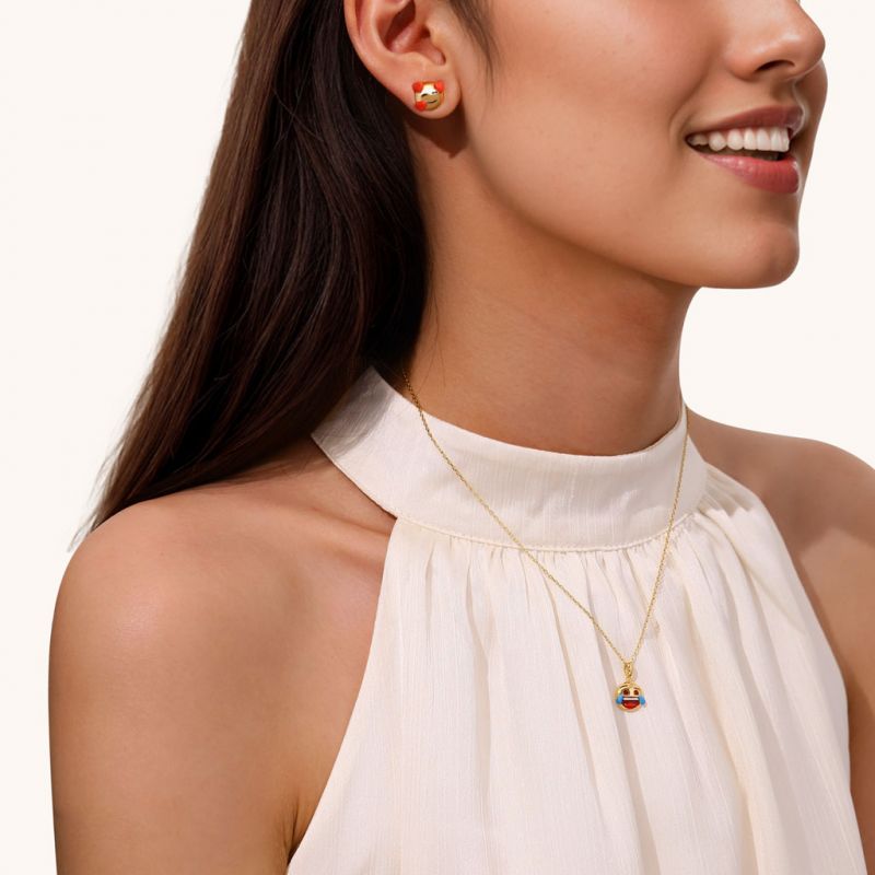 emoji Smiling Face Stud Earrings