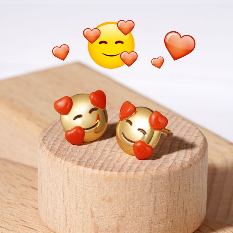 emoji Smiling Face Stud Earrings