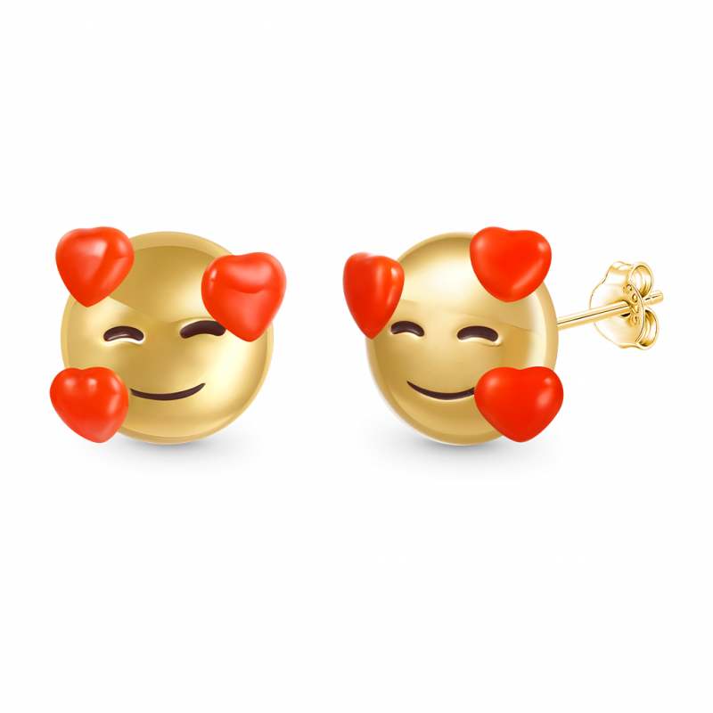 emoji Smiling Face Stud Earrings