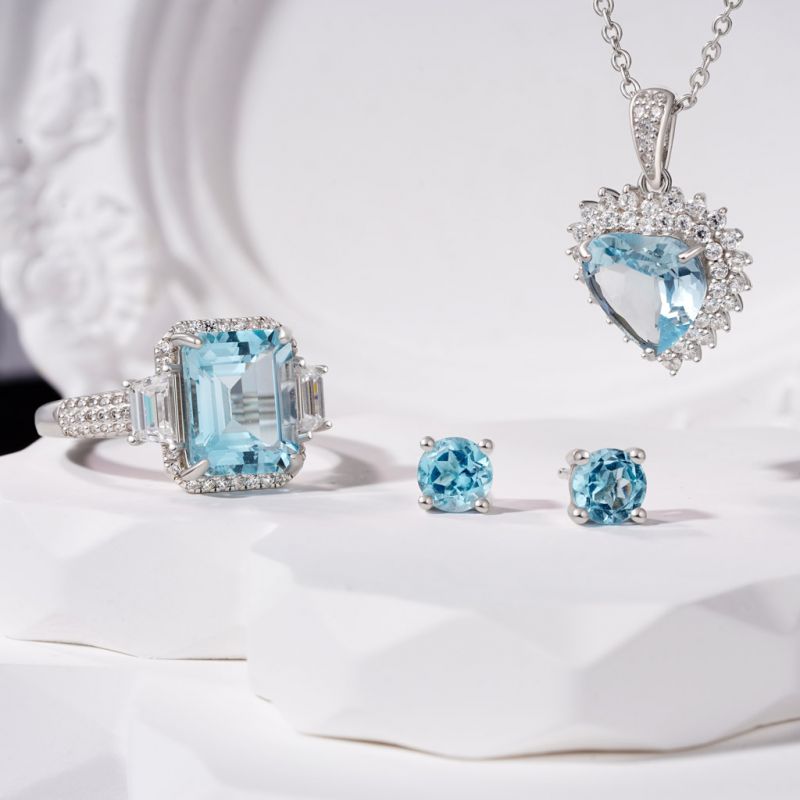 Blue Topaz Promise Rings