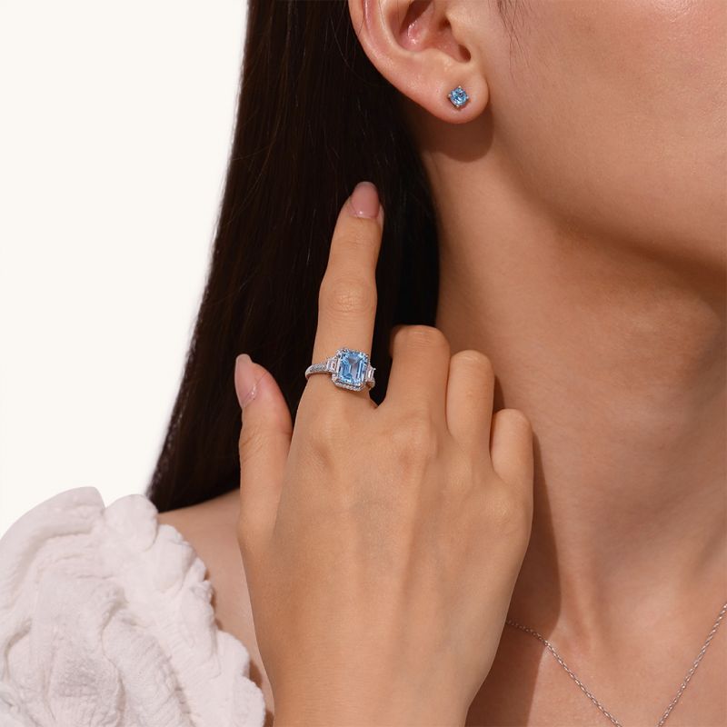 Blue Topaz Promise Rings